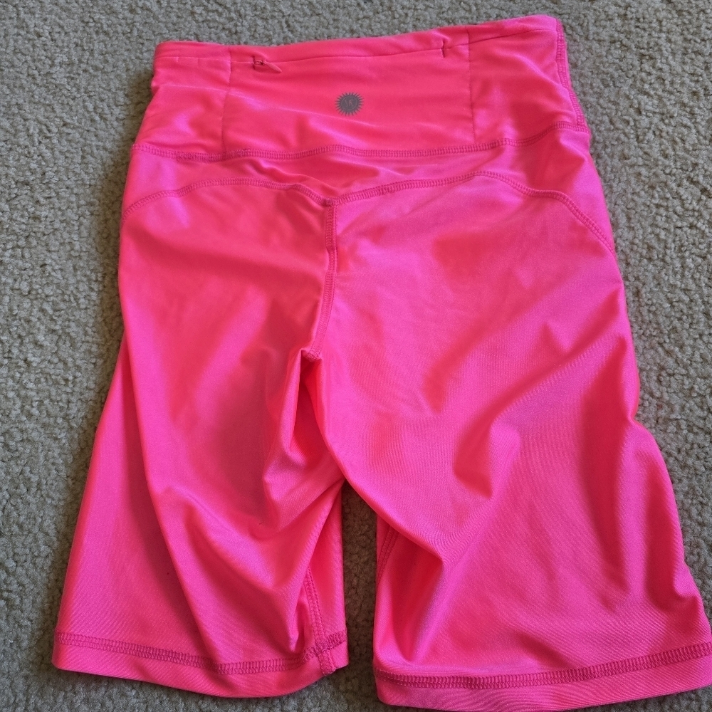Sommer Ray Neon Shimmer Pink Long Athletic Bike Shorts